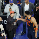 joyful-karl-anthony-towns,-timothee-chalamet-embrace-after-knicks-beat-celtics-in-game-4