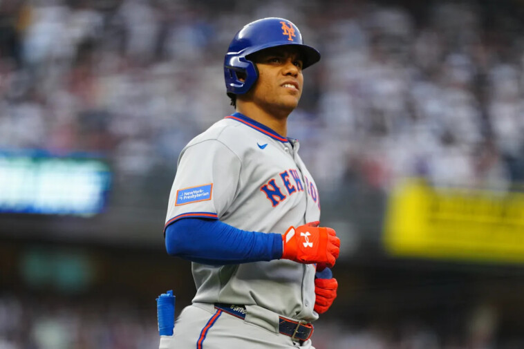 mets'-juan-soto-tips-his-cap-to-booing-yankees-fans-in-return-to-yankee-stadium-for-subway-series