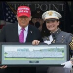 president-trump-presented-with-gift-from-west-point-class-of-2025-(video)