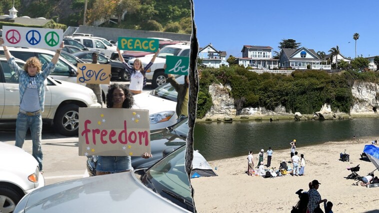 california-beach-‘resist!’-protest-pushes-‘kindness’-while-calling-to-‘86-47’-in-anti-trump-message
