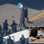 lapd-takes-down-protester-on-stilts,-drags-him-away-at-an-anti-ice-riot