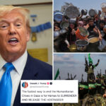 trump-insists-hamas-surrender-will-end-gaza-humanitarian-crisis:-‘release-the-hostages!’
