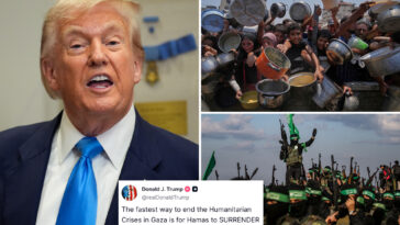 trump-insists-hamas-surrender-will-end-gaza-humanitarian-crisis:-‘release-the-hostages!’