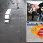 nyc-flooding-traps-semi-truck,-other-vehicles-on-queens-highway-as-gov.-hochul-declares-state-of-emergency