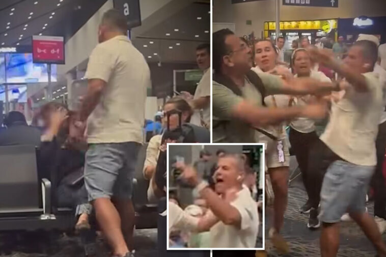 vile-footage-shows-man-slap-woman-for-refusing-to-give-up-seat-at-colombian-airport-terminal:-‘get-up-or-i’ll-get-you-up’