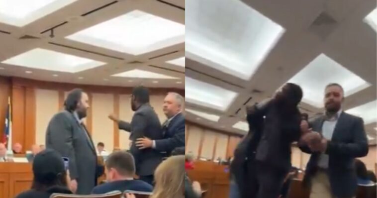 they-roughed-him-up:-dem-arrested,-dragged-out-of-hearing-screaming