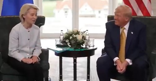 watch:-entire-room-cracks-up-after-hearing-trump’s-reply-to-globalist-eu-commissioner-ursula-von-der-leyen-after-she-notes-his-tough-approach-to-trade