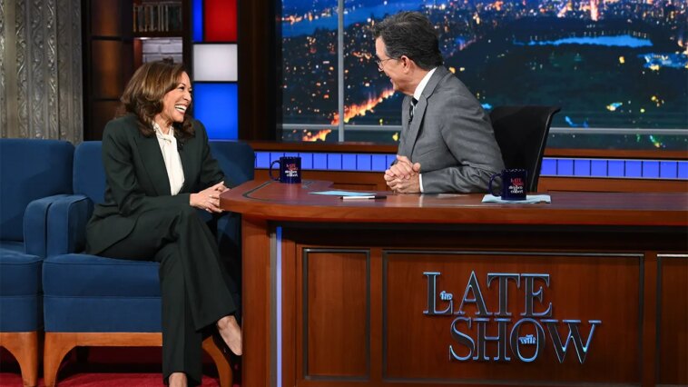 colbert-fails-to-ask-harris-about-biden-decline,-avoids-her-involvement-in-trump’s-’60-minutes’-lawsuit
