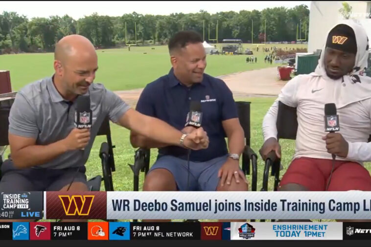 nfl-reporter-has-awkward-deebo-samuel-moment-after-revealing-finger-injury