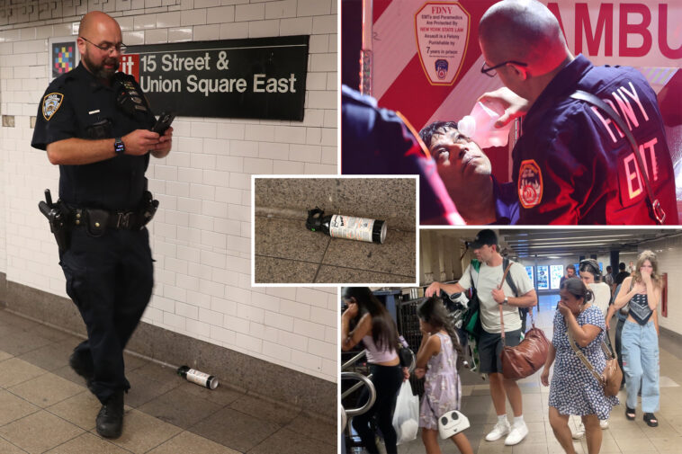 camouflage-mask-wearing-cyclist-unleashes-bear-spray-during-nyc-subway-clash-–-hitting-8-riders:-cops,-sources