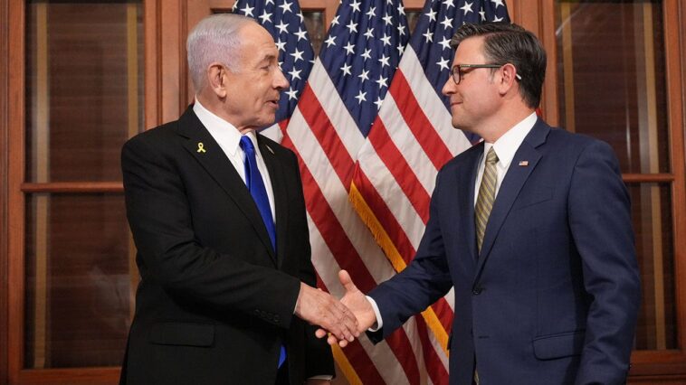 johnson-dines-with-netanyahu-in-landmark-visit,-highest-us-official-to-visit-occupied-west-bank
