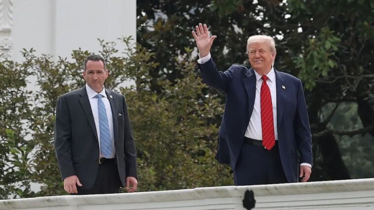 trump-appears-on-white-house-roof-amid-talks-of-historic-renovations