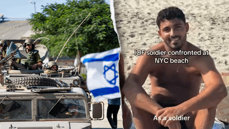 anti-israel-activist-confronts-former-idf-soldier-on-new-york-beach,-gets-questioned-in-return