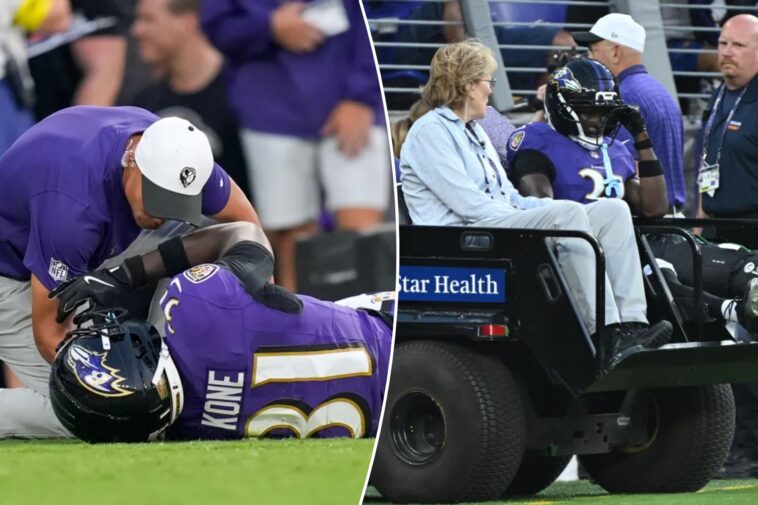 ravens-rookie-bilhal-kone-carted-off-with-season-ending-knee-injury