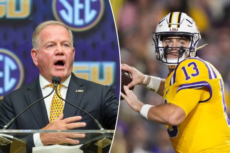 lsu-coach-brian-kelly-sets-record-straight-on-garrett-nussmeier’s-injury-amid-online-rumors