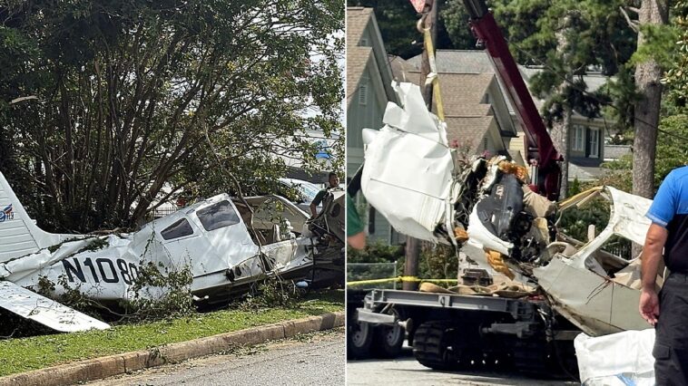 small-aircraft-plummets-into-georgia-neighborhood,-leaves-3-injured