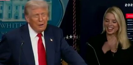 watch:-entire-room-cracks-up-after-hearing-president-trump’s-response-when-a-reporter-asks-him-to-build-a-“big,-beautiful-briefing-room”