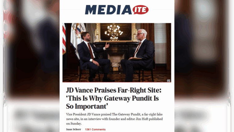 far-left-fake-news-website-mediaite-attacks-vice-president-vance-for-sitting-with-tgp’s-jim-hoft-and-sending-a-message-to-the-“vindication”-conference-attendees