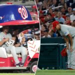 phillies’-jhoan-duran-exits-on-bullpen-cart-after-getting-hit-by-line-drive-in-injury-scare