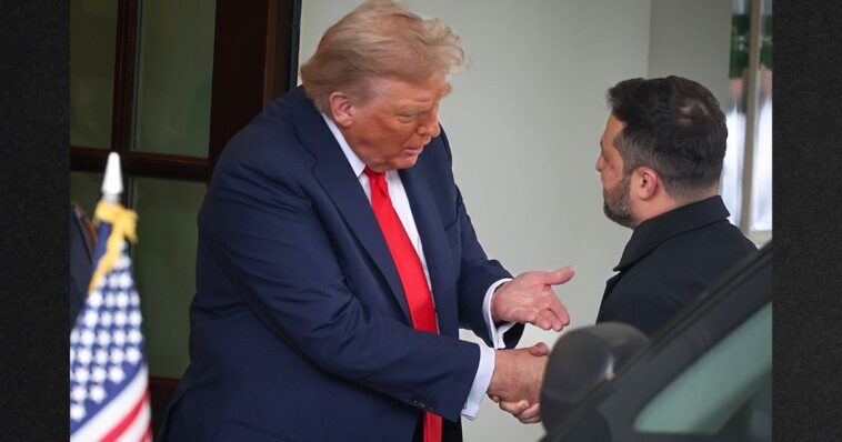 watch:-trump-can’t-help-but-comment-on-zelenskyy’s-clothing-during-white-house-greeting