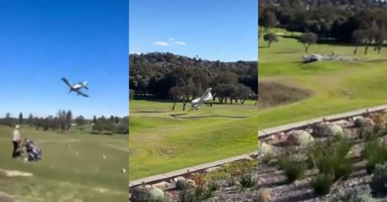 insane-videos:-plane-crash-lands-on-australian-golf-course-as-people-are-playing,-passengers-miraculously-survive