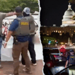watch:-agents-rip-down-vulgar-anti-ice-sign-amid-trump-dc-takeover:-‘taking-america-back’