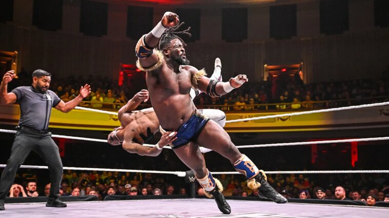 wwe-star-oba-femi-throws-opponent-through-table-from-ring-during-heatwave-match,-retains-title