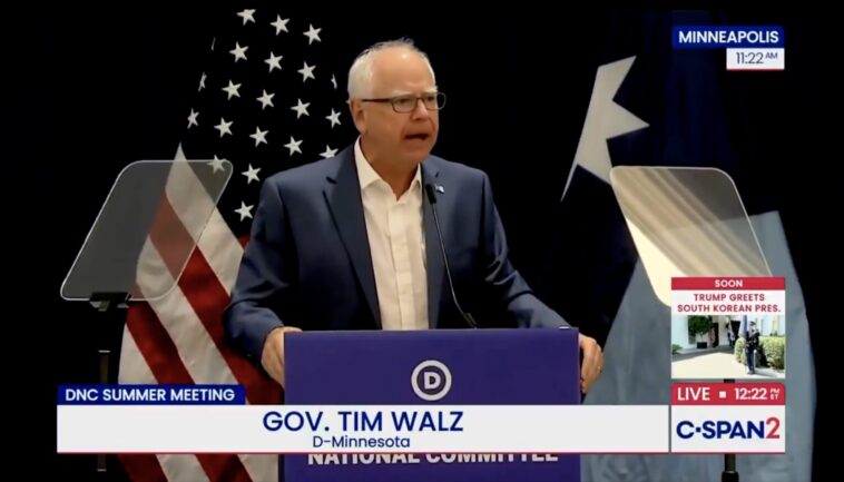 unhinged-tim-walz-goes-berserk-on-stage-—-urges-democrats-to-burn-flags-with-trump’s-photo-and-calls-trump-a-“manchild”-with-“fat-ankles”