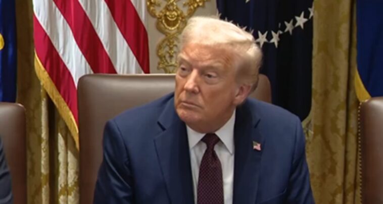 watch:-president-trump-gives-shocking-response-to-taylor-swift-and-travis-kelce’s-engagement-news-during-cabinet-meeting