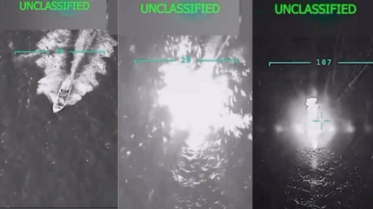 watch:-“let-this-serve-as-notice…-beware!”-–-trump-posts-epic-video-of-tren-de-aragua-drug-trafficking-vessel-being-blown-out-of-the-water-killing-11-designated-foreign-terrorists