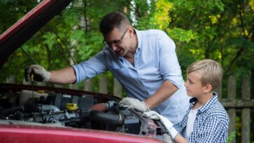 dad-teaches-son-importance-of-doing-your-own-oil-changes-so-it-will-take-longer-and-cost-more