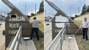 watch:-sen.-ted-cruz-personally-painted-over-graffiti-in-houston-that-said-‘f-ck-charlie-kirk’