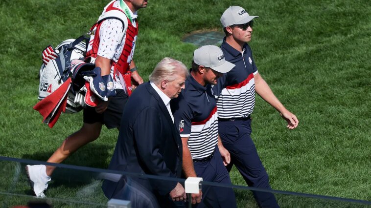 trump-greets-bryson-dechambeau-at-ryder-cup-to-kick-off-afternoon-session