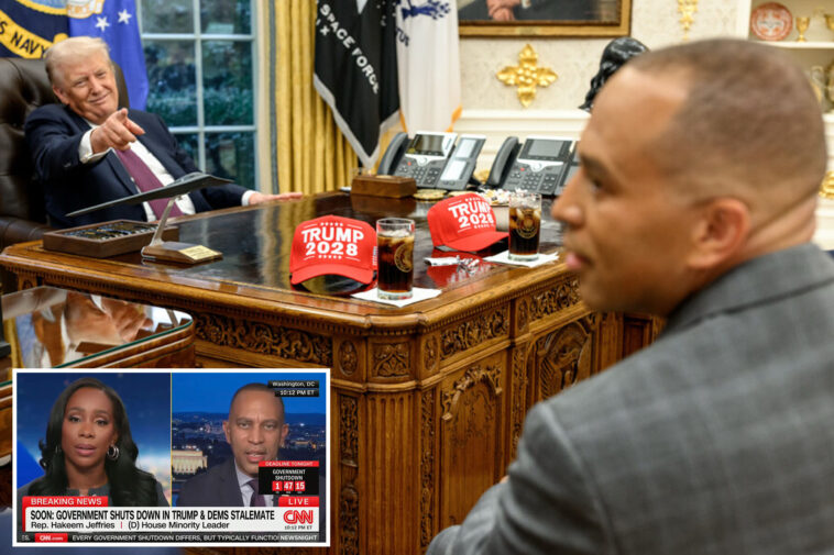 trump-taunts-dems-with-‘trump-2028’-hats-during-failed-government-shutdown-negotiations