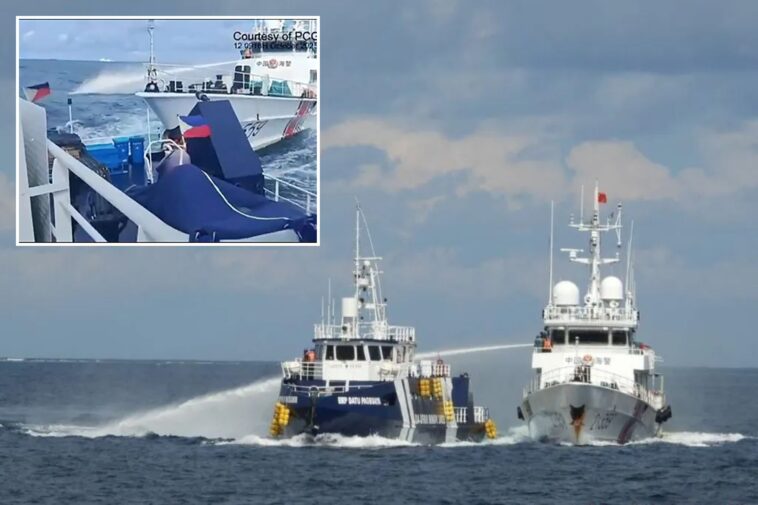 chinese-coast-guard-fires-water-cannon,-rams-philippine-vessel-off-island-in-south-china-sea