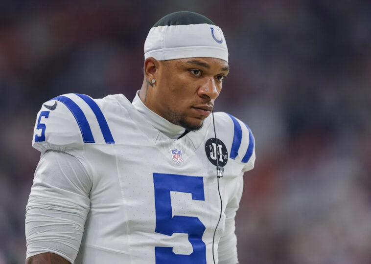 colts-qb-anthony-richardson-fractures-orbital-bone-during-pregame-warmups-with-resistance-band