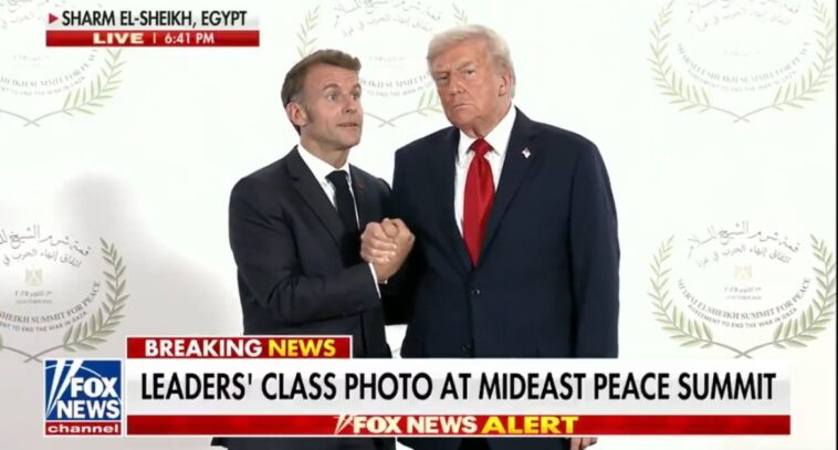 president-trump-dominates-macron-in-power-play-handshake-during-historic-gaza-peace-deal-(video)