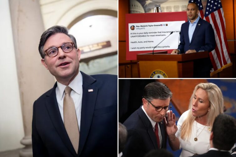 speaker-johnson-tries-to-court-taylor-greene,-invites-her-to-help-tackle-obamacare-subsidies-after-shutdown-revolt