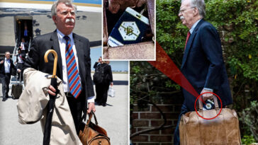john-bolton-spotted-still-using-white-house-bag-tag-as-he-surrenders-in-classified-documents-case