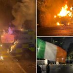 anti-immigrant protesters-burn police-van after girl attacked-near-dublin-asylum-seeker-housing