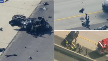 motorcycle-fugitive-wipes-out-during-wild-high-speed-chase-on-la-freeway-after-cop-shot:-video