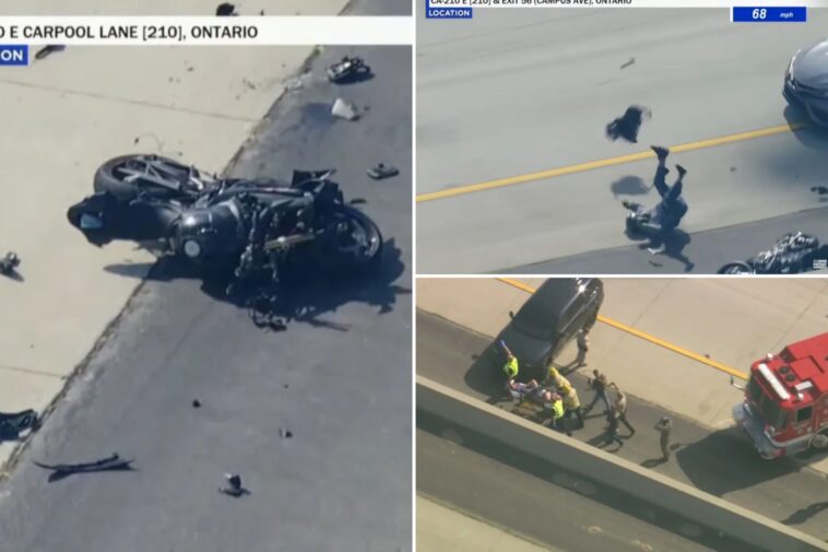 motorcycle-fugitive-wipes-out-during-wild-high-speed-chase-on-la-freeway-after-cop-shot:-video