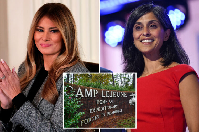 veterans-exposed-to-toxic-chemicals-at-camp-lejeune-urge-trump-to-deliver-‘long-overdue-justice,’-as-melania-and-usha-visit-military-base 
