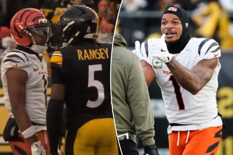 ja’marr-chase-will-lose-over-$507k-with-one-game-suspension-for-spitting-at-jalen-ramsey