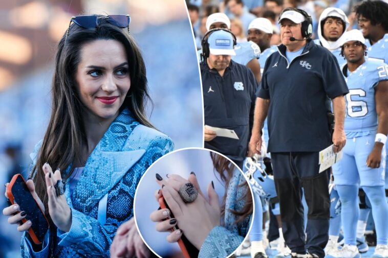 jordon-hudson-takes-in-unc-warmups-from-sideline-before-bill-belichick’s-squad-loses-to-duke