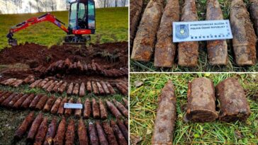 father-and-son’s-metal-detecting-trip-uncovers-historic-artillery-cache-in-czech-forest