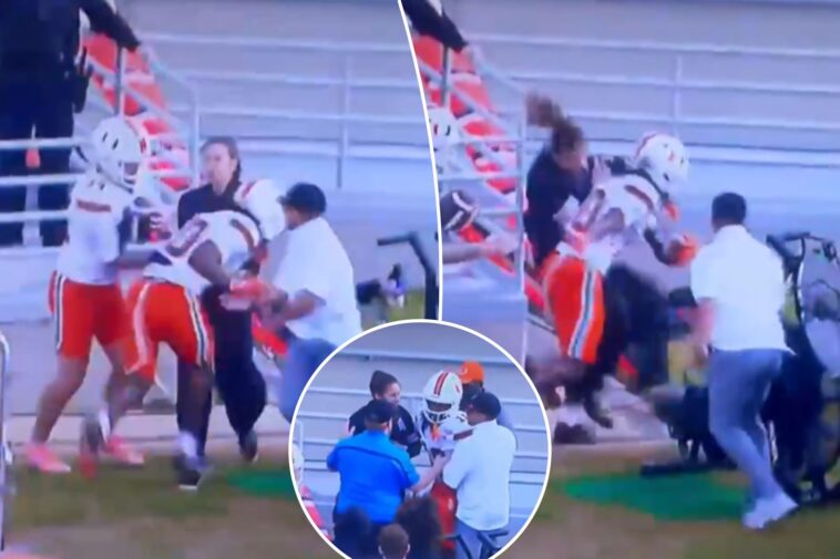woman-was-inches-from-potentially-horrifying-injury-during-brutal-sideline-collision-with-miami-football-player