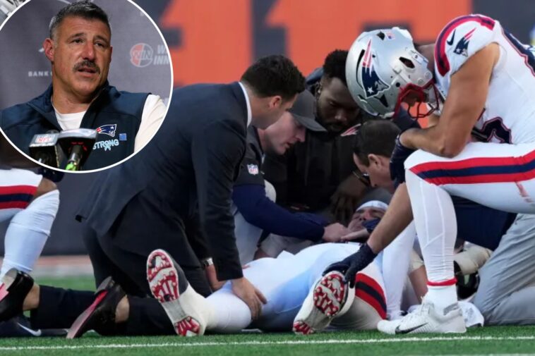 mike-vrabel-offers-troubling-will-campbell-update-after-patriots-rookie-carted-off-with-knee-injury