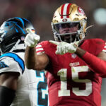 49ers-wr-jauan-jennings-smacks-panthers-safety-tre’von-moehrig-postgame