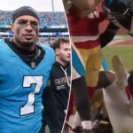 panthers’-tre’von-moehrig-suspended-for-wild-groin-punch-in-testy-loss-to-49ers
